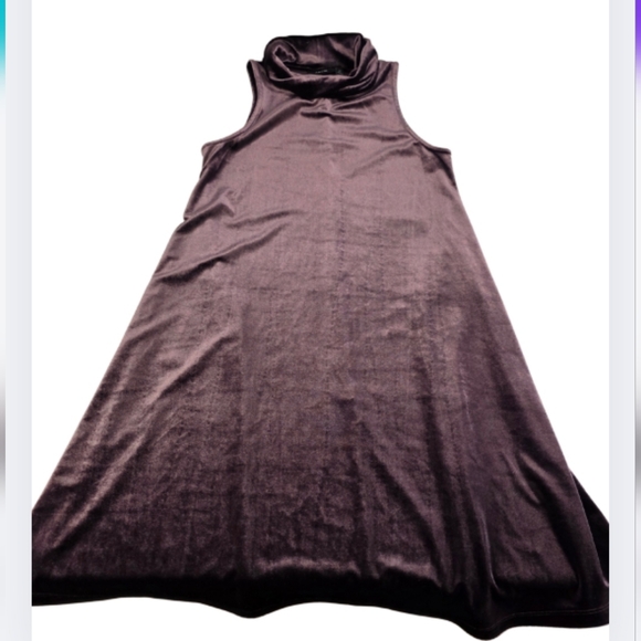 Apt. 9 High Neck XS Sleeveless Crushed Velvet Dress Deep Burgundy 2704- - Picture 3 of 8